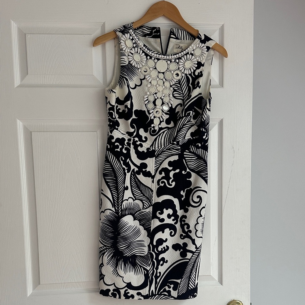 Milly Navy and White Floral Dress